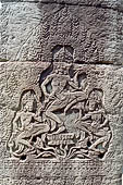 Angkor Thom - Bayon temple, east gopura of the third enclosure, bas-relief of dancing apsaras 